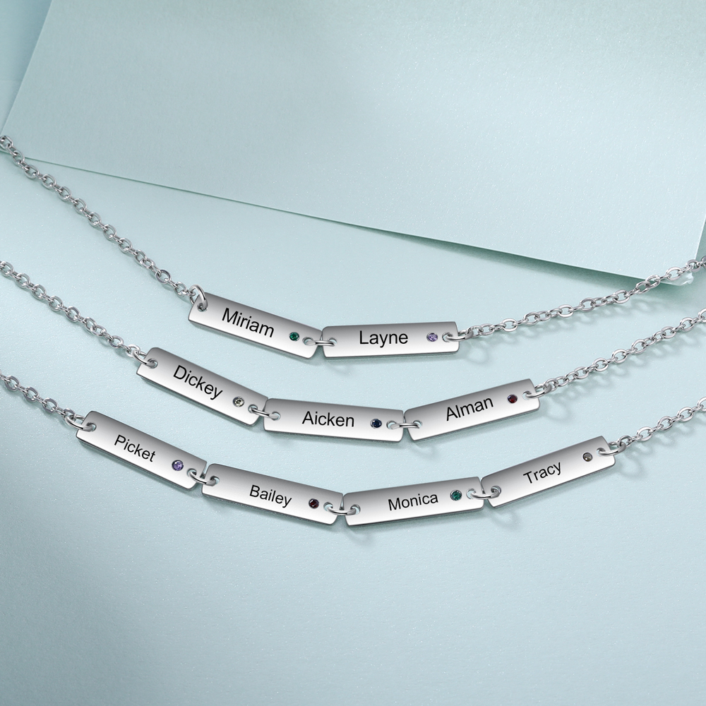 Bracelet 3 Prénom Personnalisé avec 3 Pierre de Naissance