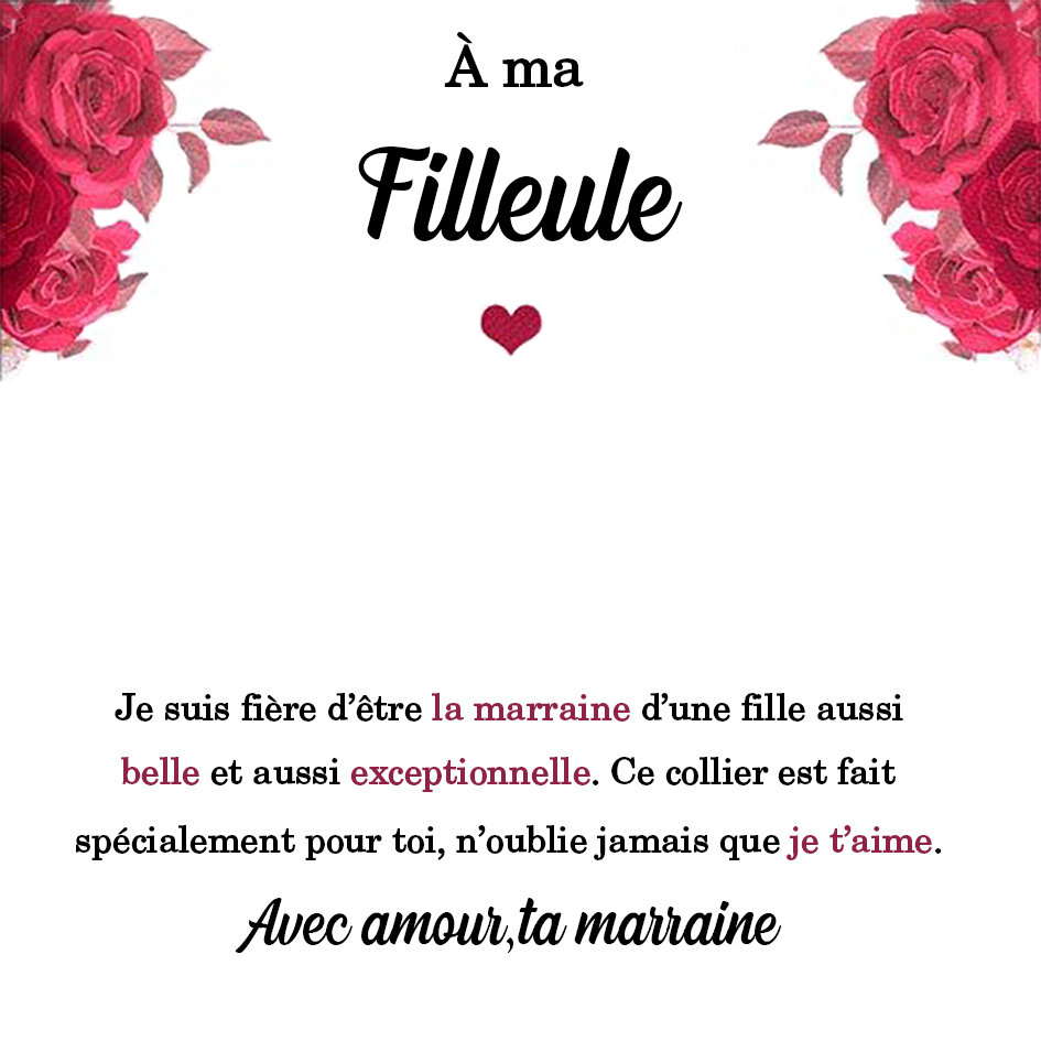 À ma Filleule - Carte Cadeau avec Coffret | Jessemade - Le Cadeau Parf
