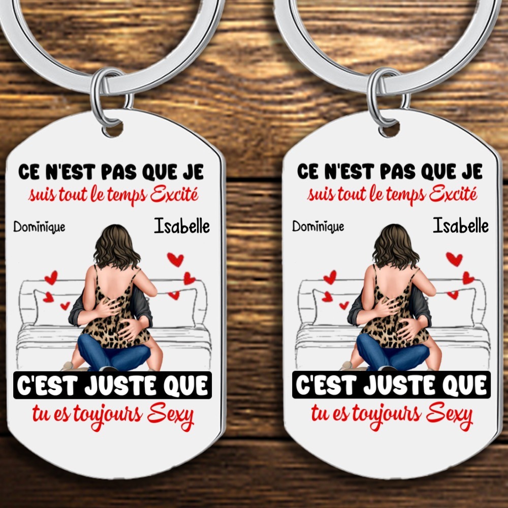 Porte-clés 2 Prénoms Personnalisés avec Illustrations Porte-Clés Personnaliables Pour Couple | Jessemade