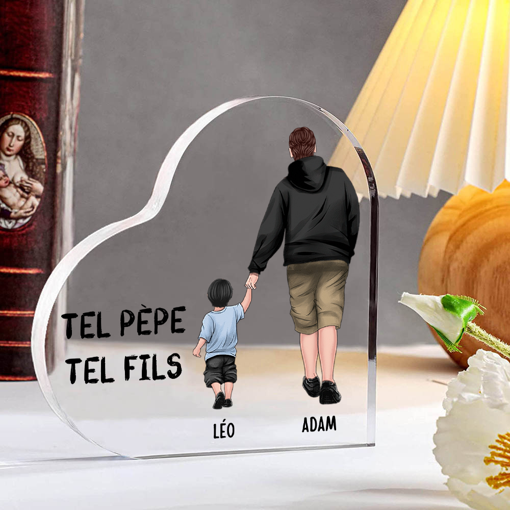 Plaque Acrylique 2 Prénoms Personnalisés pour Papa et Fils | Cadeau Fête des Pères | Jessemade