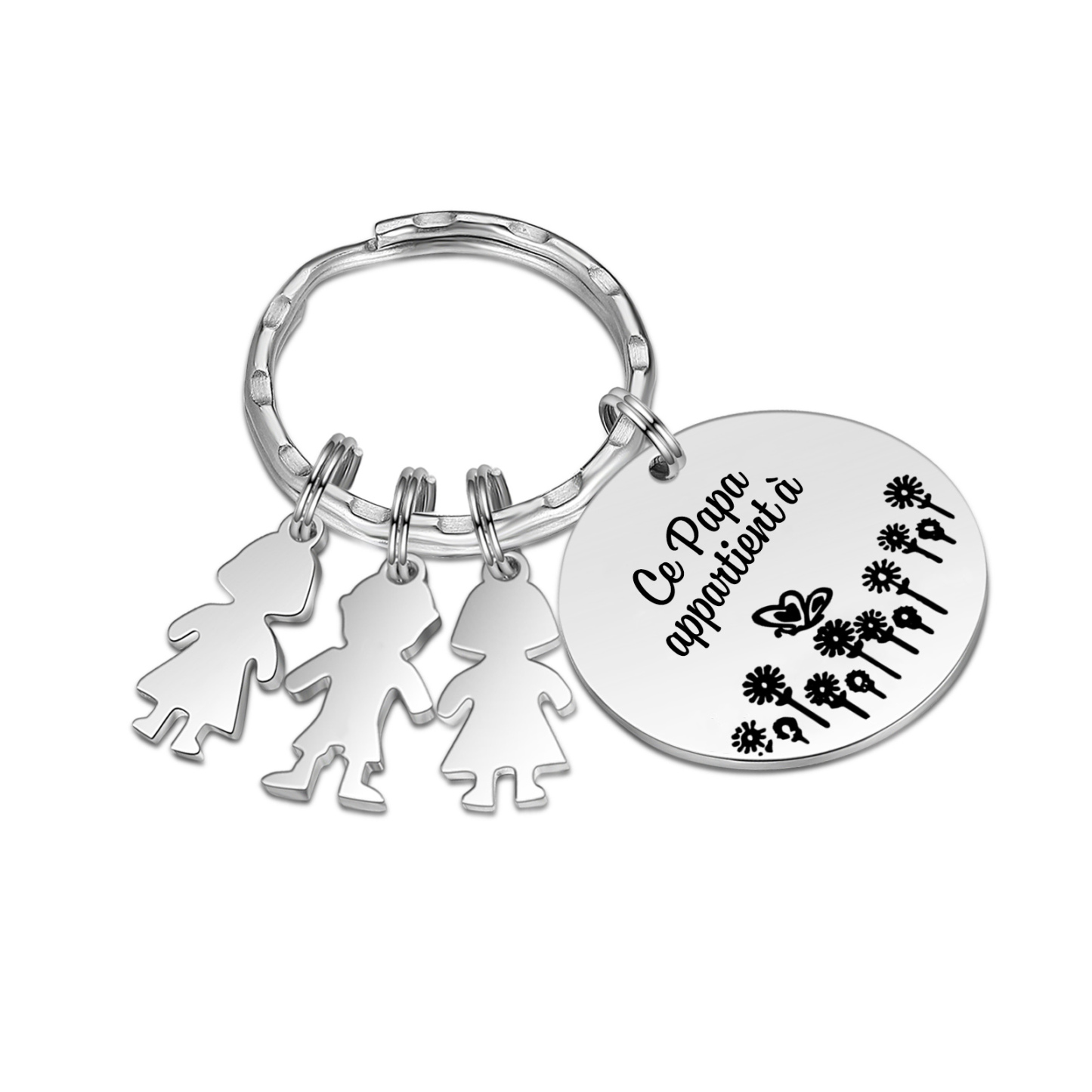 À Mon Papa - 1-5 Noms Porte-Clés Personnalisés Avec Breloques Enfants