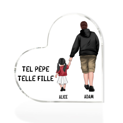 Plaque Acrylique 2 Prénoms Personnalisés pour Papa et Fille | Cadeau Fête des Pères | Jessemade