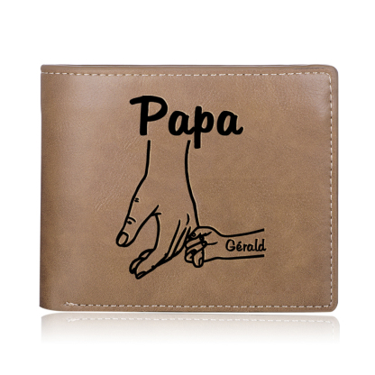 Jessemade FR À mon Papa-Portefeuille La Main Dans La Main 1 Prénom Personnalisé Classique Homme Porte-Monnaie Carte
