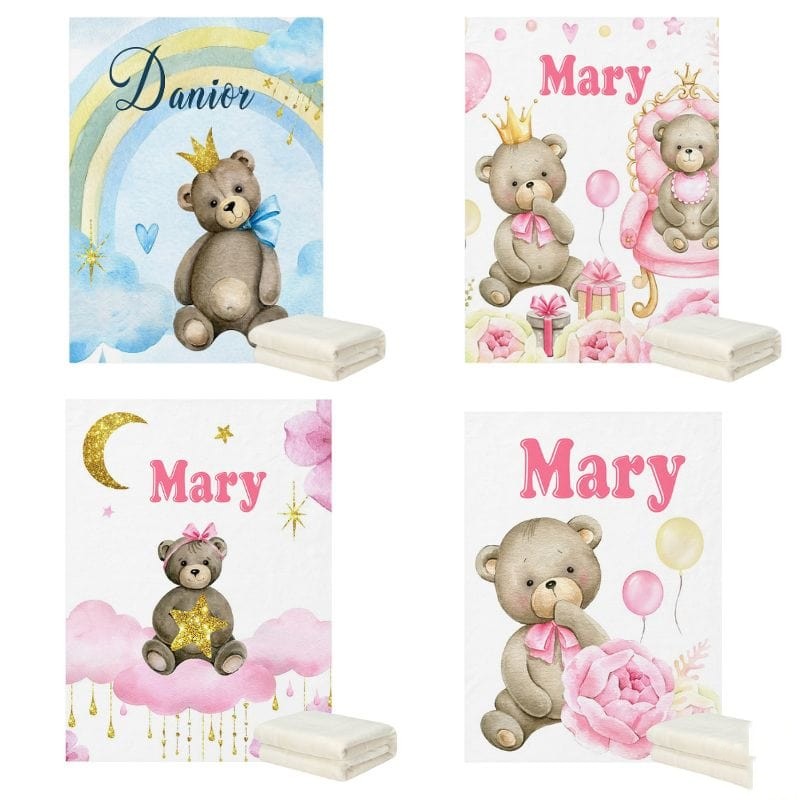 Caixiabeauty Couverture Bebe Personnalisée Préneo,Couverture Enfant