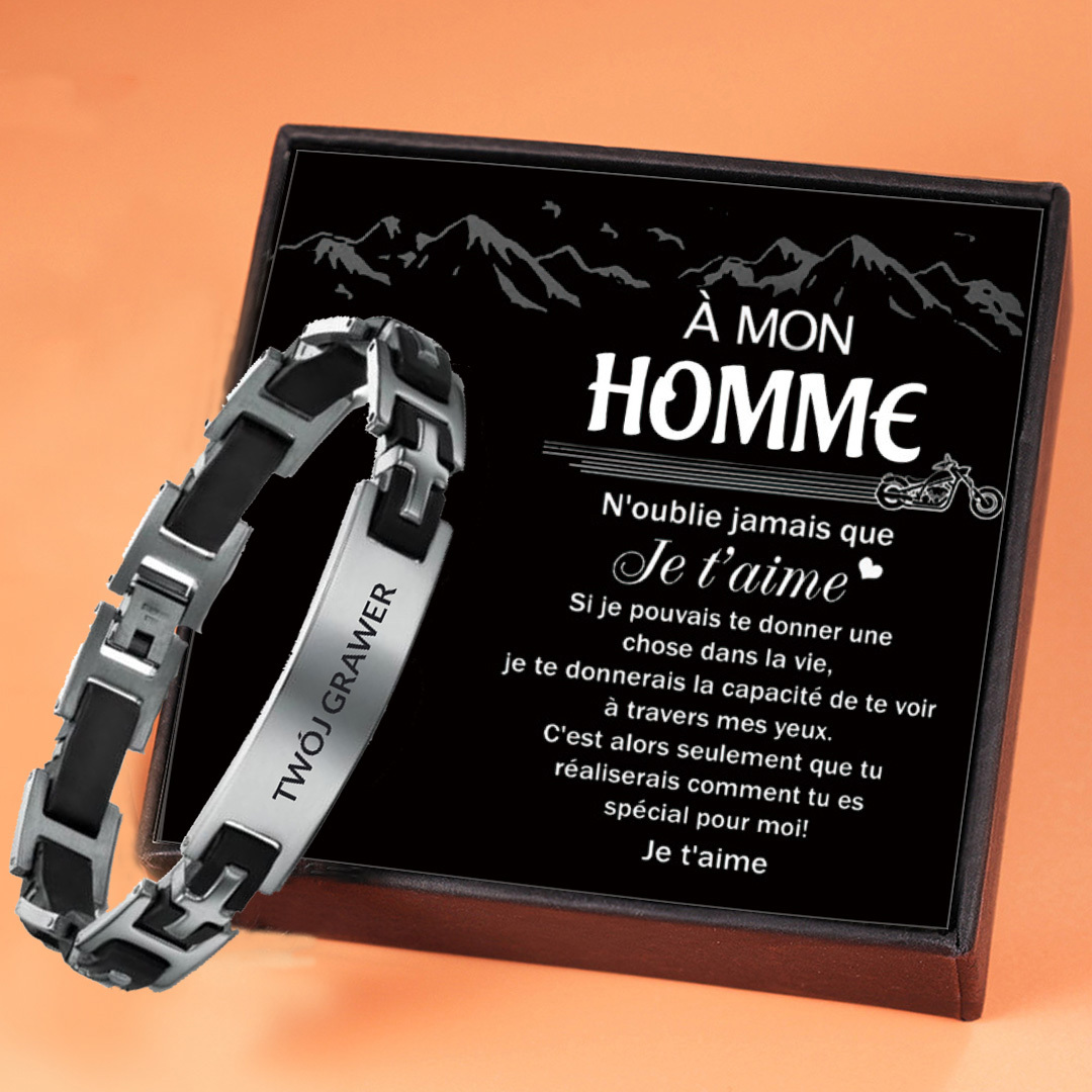 A Mon Homme-Bracelets Pour Hommes Bracelets Gravure Personnalisés Bracelet Homme