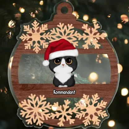 Ornements de Noël en Acrylique Personnalisé avec 1-6 Prénoms pour Animaux de Compagnie