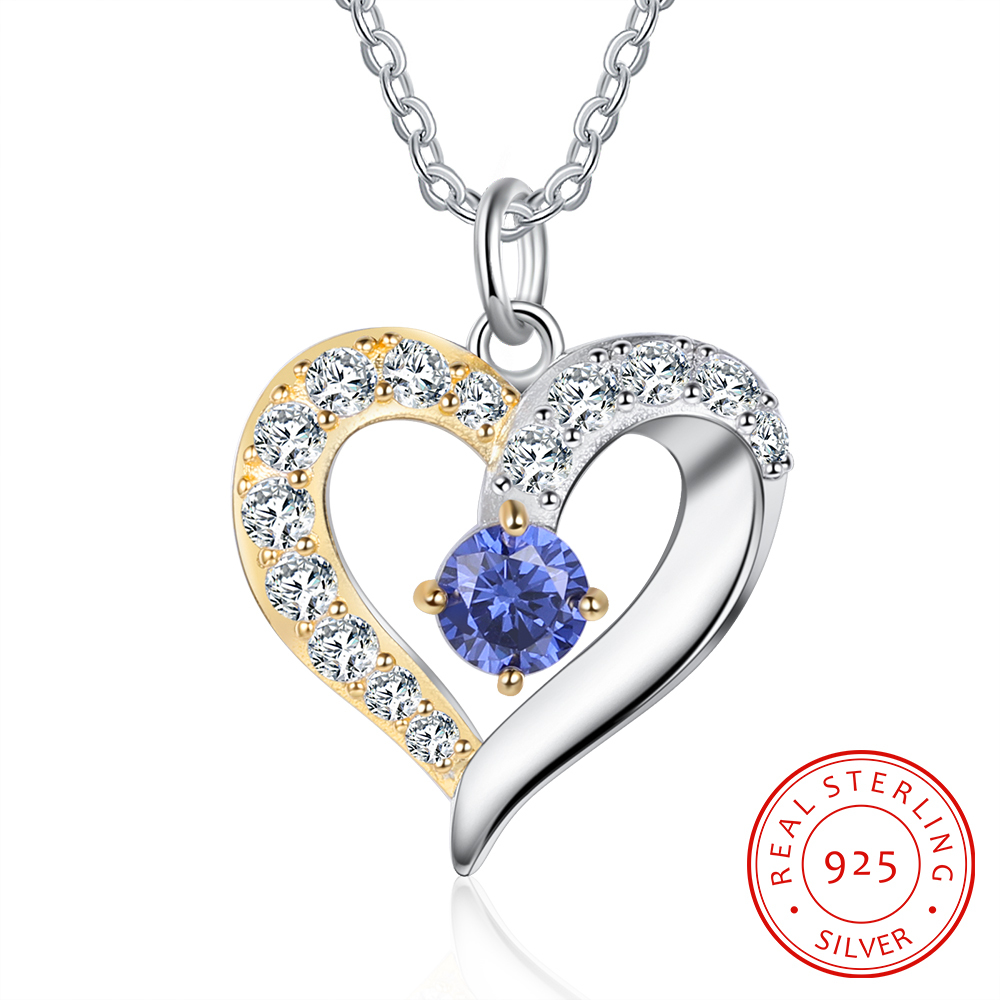 Collier Prénom cœur Argent 925 1 Prénom 1 pierre de naissance