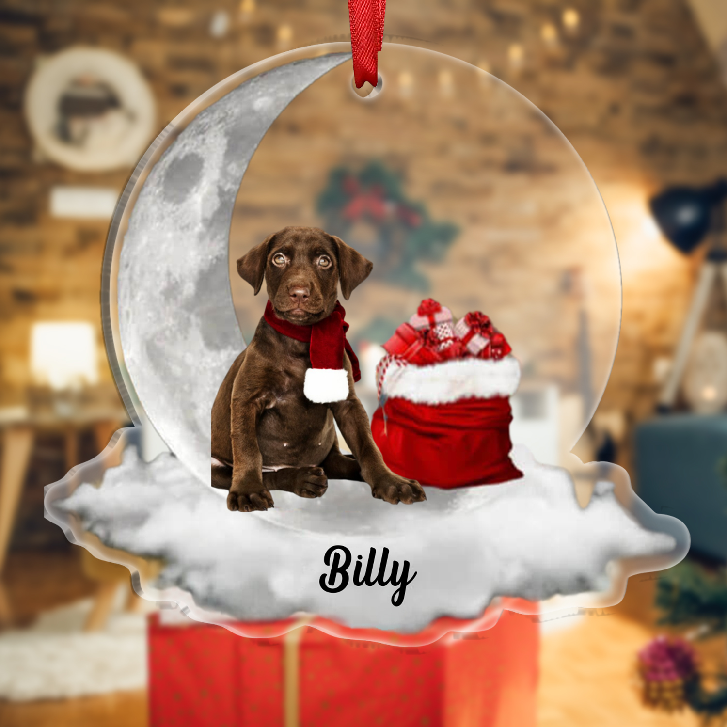 Décoration Sapin Noël  en Acrylique avec Photo Personnalisée