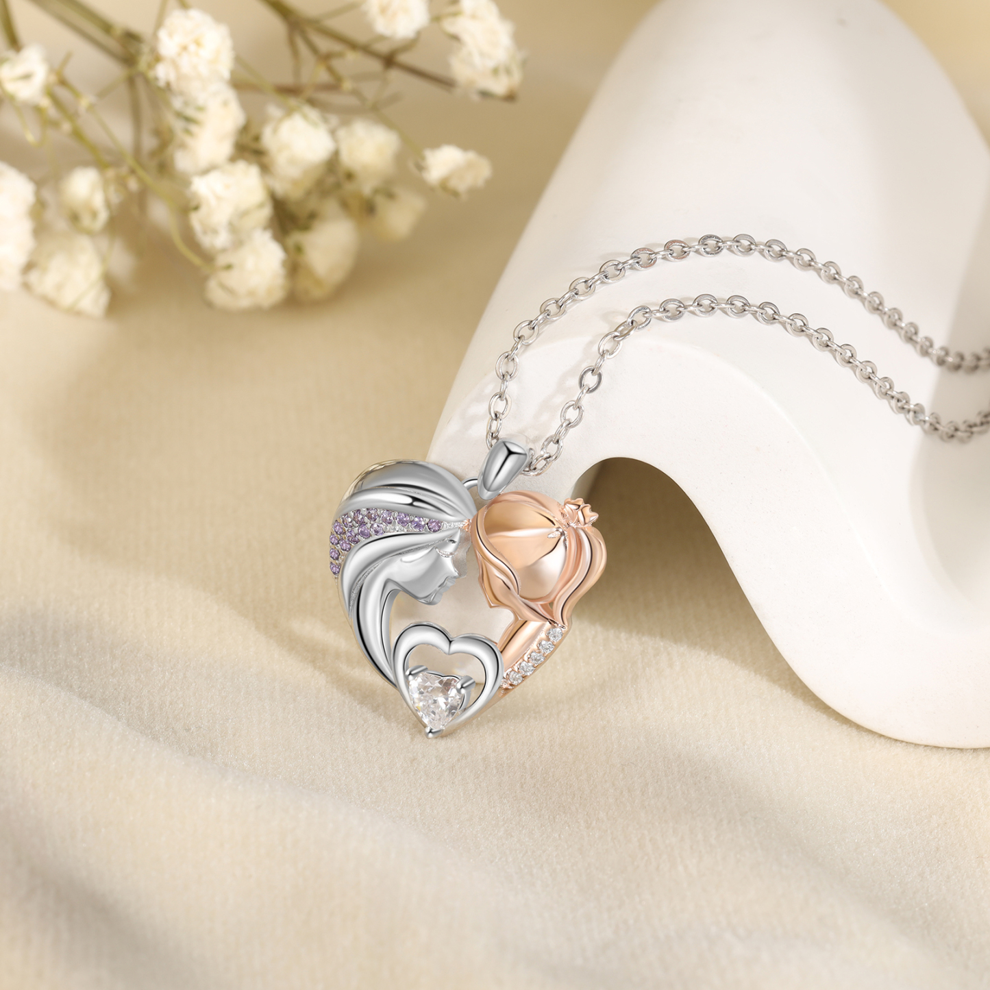À Ma Fille-Collier mère et fille Cœur