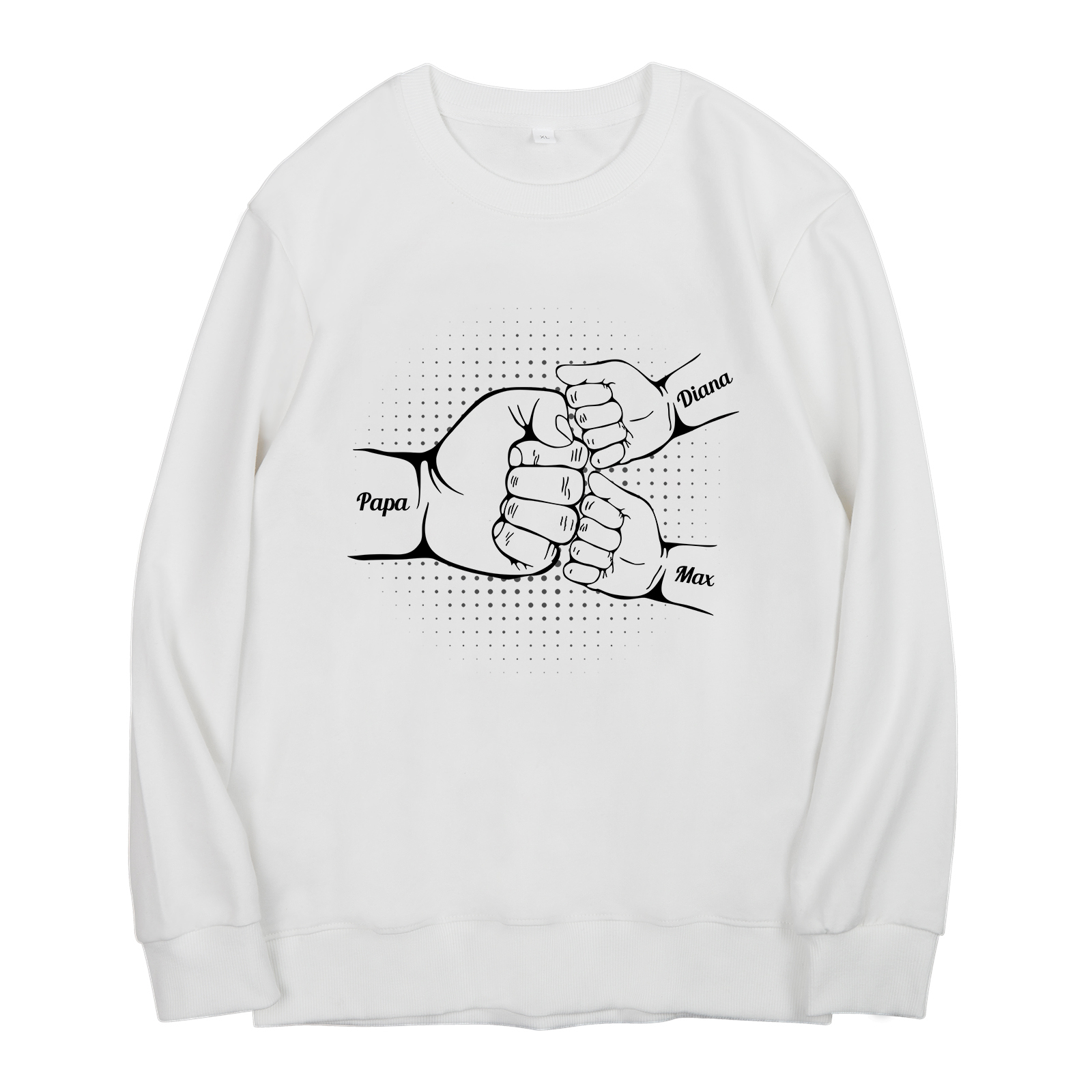 Sweat-Shirt Poings 3 Prénoms Personnalisés