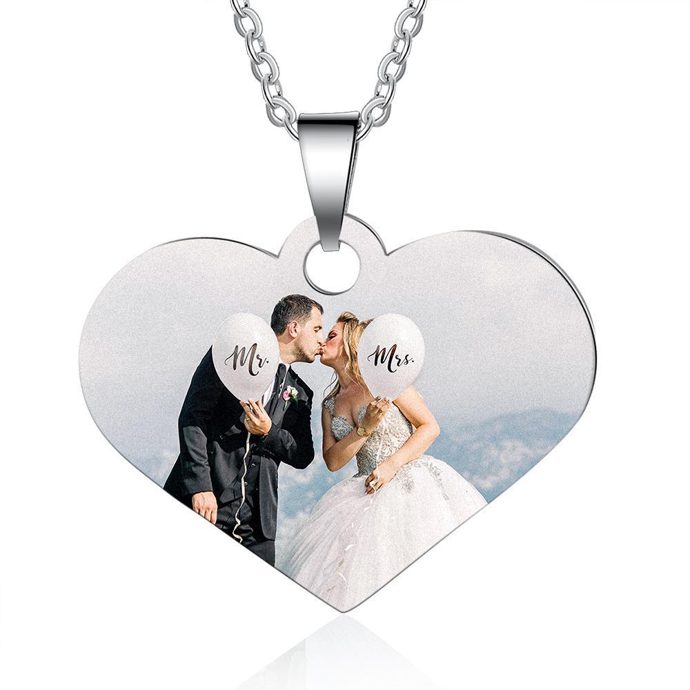 Collier Coeur Photo Personnalisé pour Couple