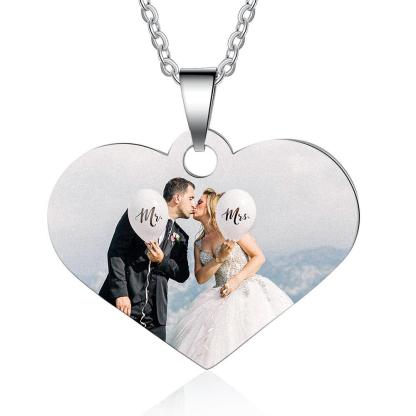Collier Coeur Photo Personnalisé pour Couple