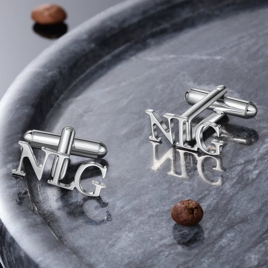 Boutons de Manchette 3 lettre Personnalisé