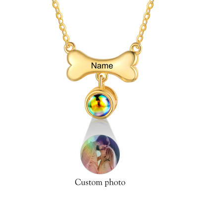 Collier de Projection d'os de chien Photo Personnalisée
