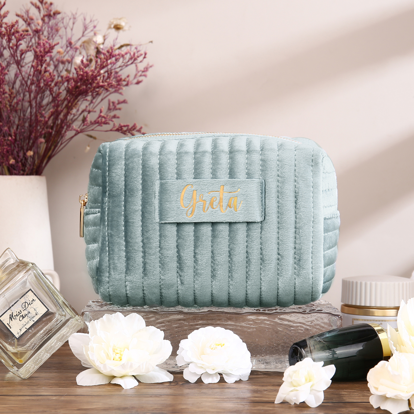 Trousse De Maquillage 1 Prénom Personnalisé Sac De Maquillage À Capacité Élevée Pour Femmes