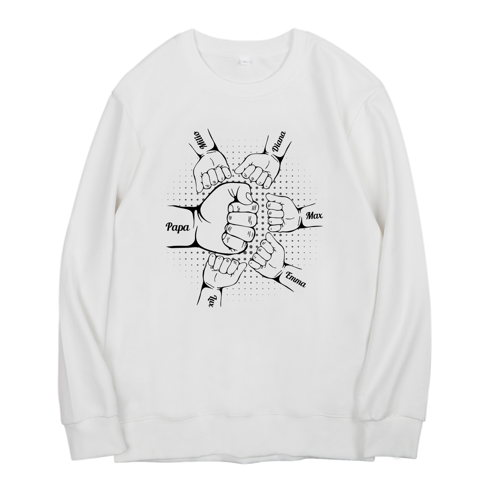 Sweat-Shirt Poings 6 Prénoms Personnalisés