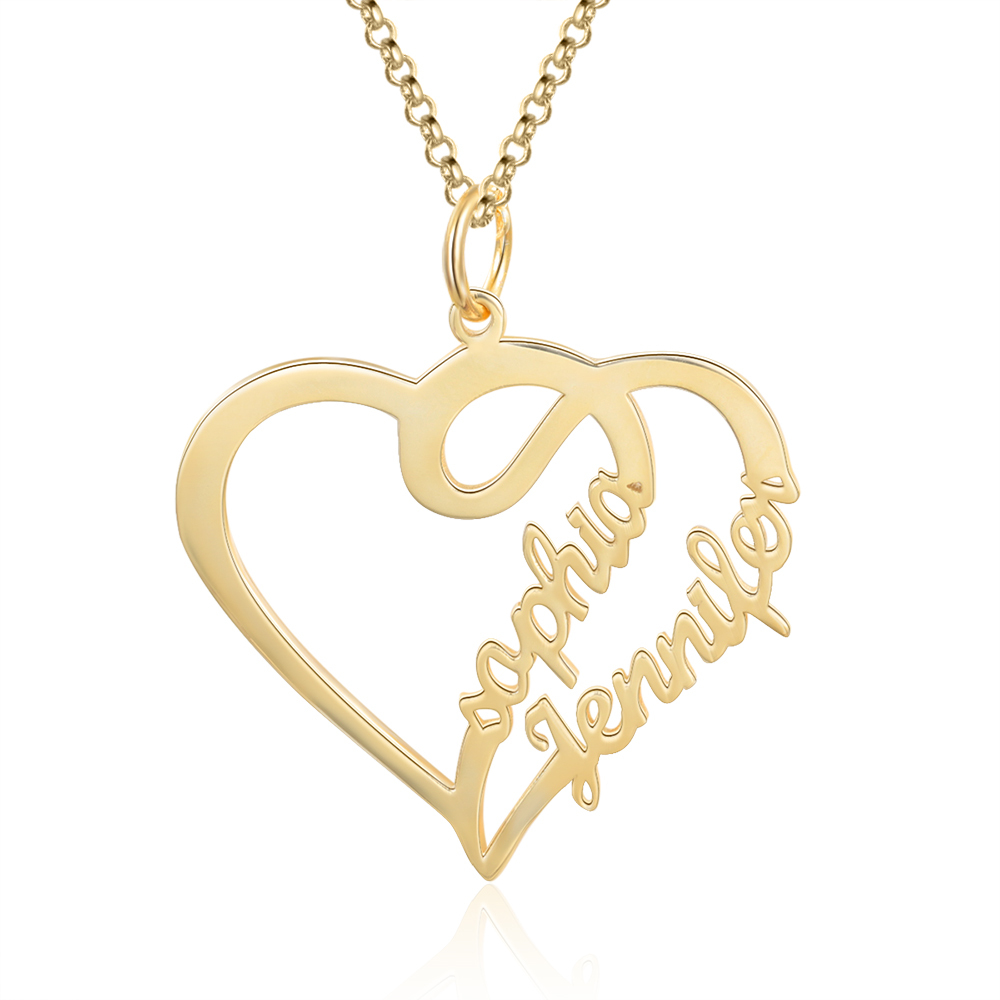 Colliers Prénom Personnalis En Argent 925 Pour Femmes avec 2 Prénoms