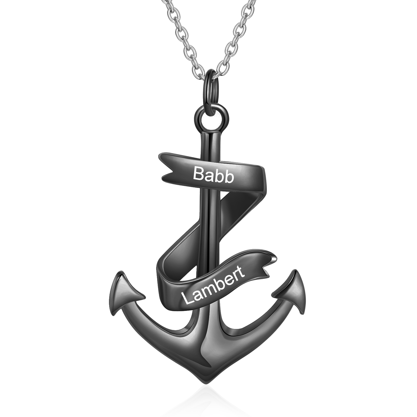 Collier pendentif d'ancre marine nautique Collier Personnalisé Homme avec 2 Prénoms｜Jessemade