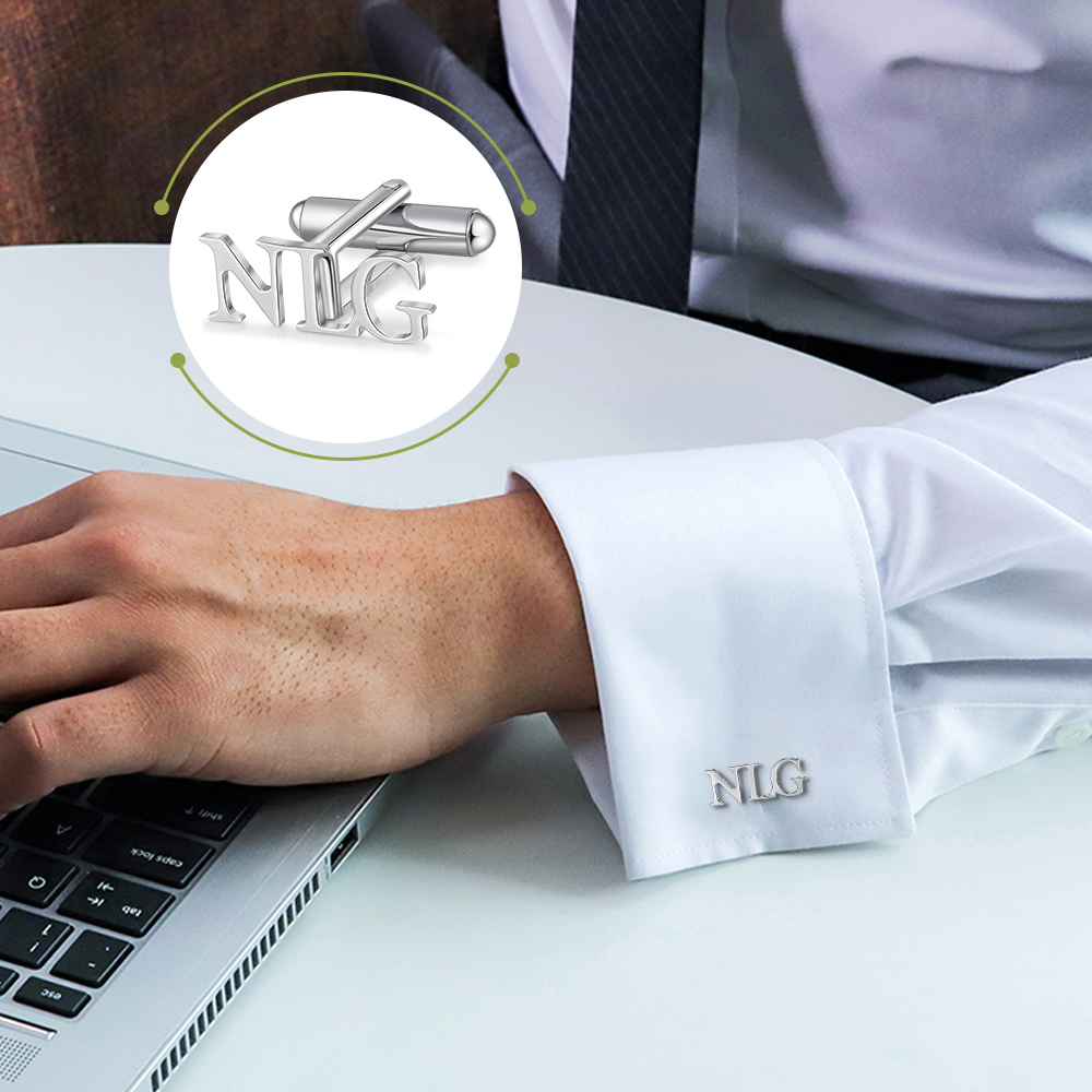 Boutons de Manchette 3 lettre Personnalisé