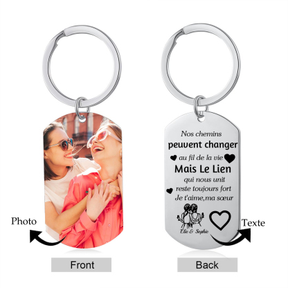 À Ma Meilleure Amie - Porte-Clés Photo et Texte Personnalisés