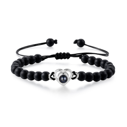 Bracelet Projection de Pierre Bracelet Photo Projection Turquoise Noir pour Homme｜ Jessemade