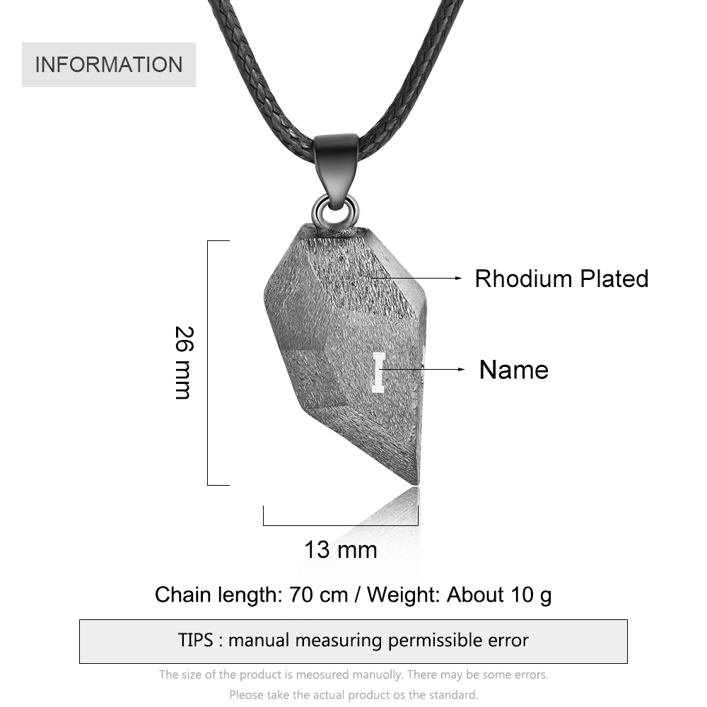 Collier breloque Coeur 2 lettre personnalisée Avec aimant pour Couple