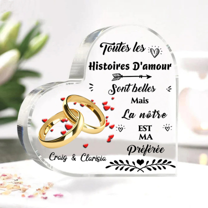Plaque Acrylique 2 Prénoms Personnalisés Cadeau du saint-valentin pour Couple 