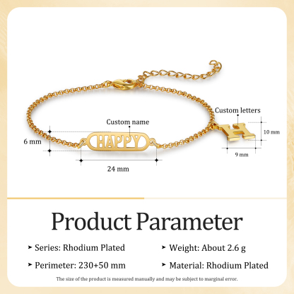 Bracelet de cheville Lettre Personnalisée avec Prénom Bracelet Initiale｜Jessemade