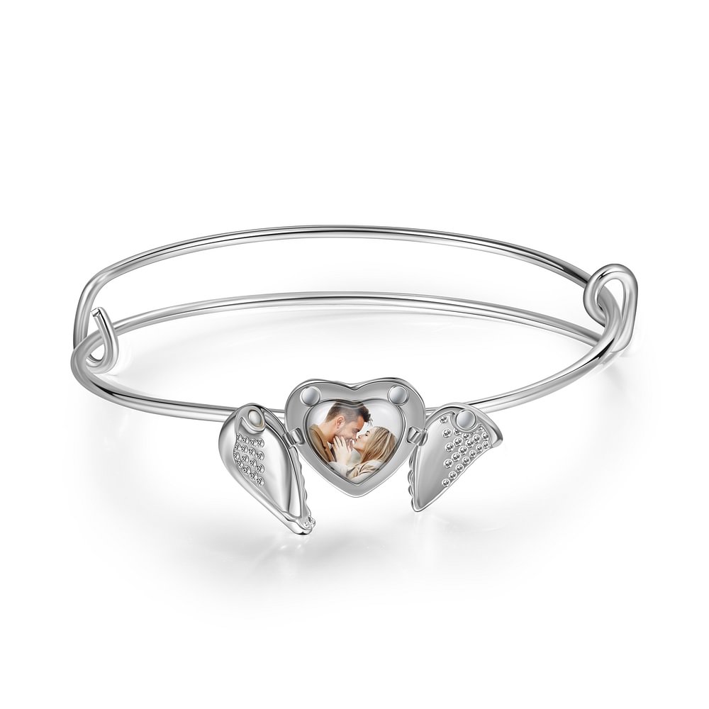 Jessemade FR Bracelet Photo Personnalisée avec Cœur Breloque