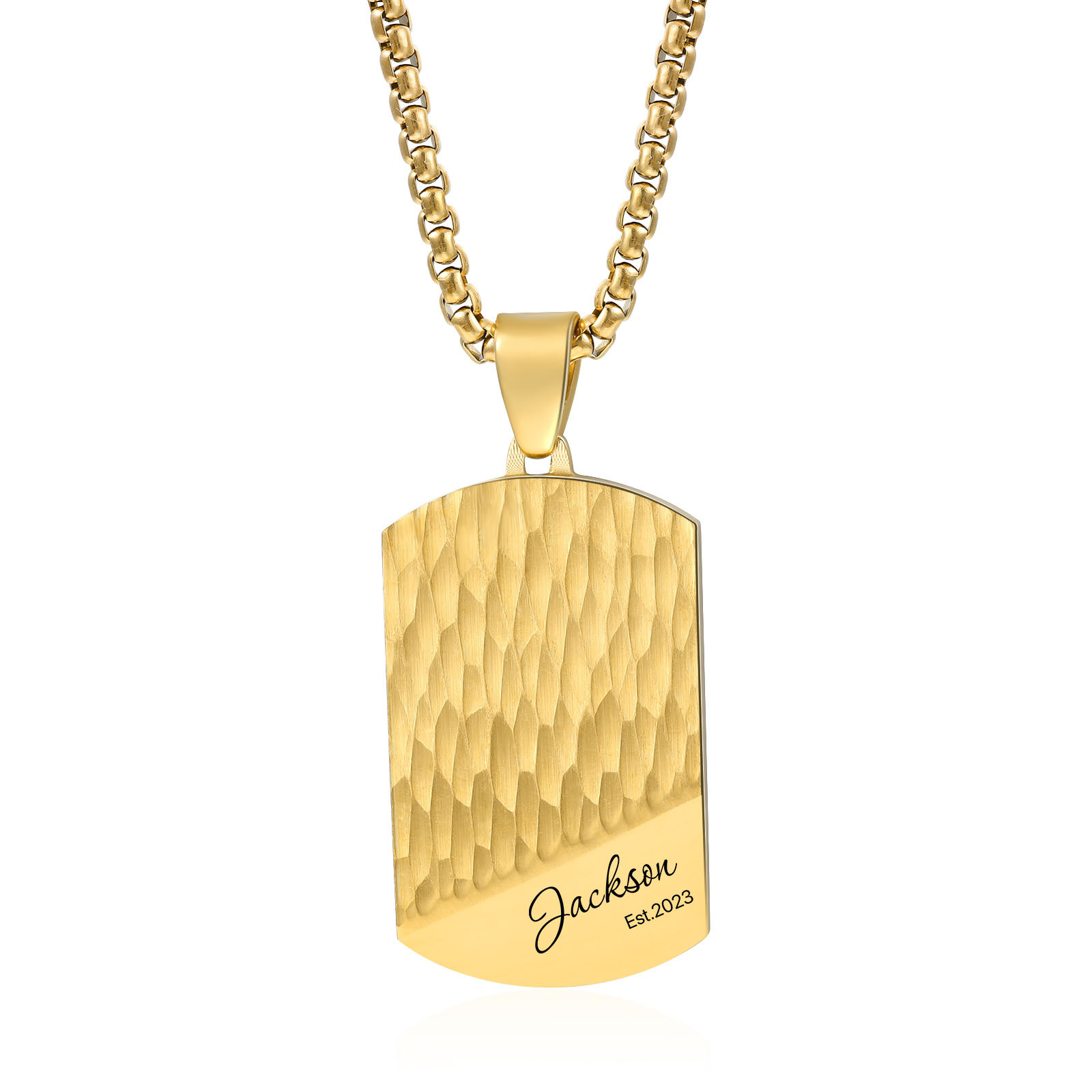 Collier 1 Prénom et Texte Personnalisés avec Année