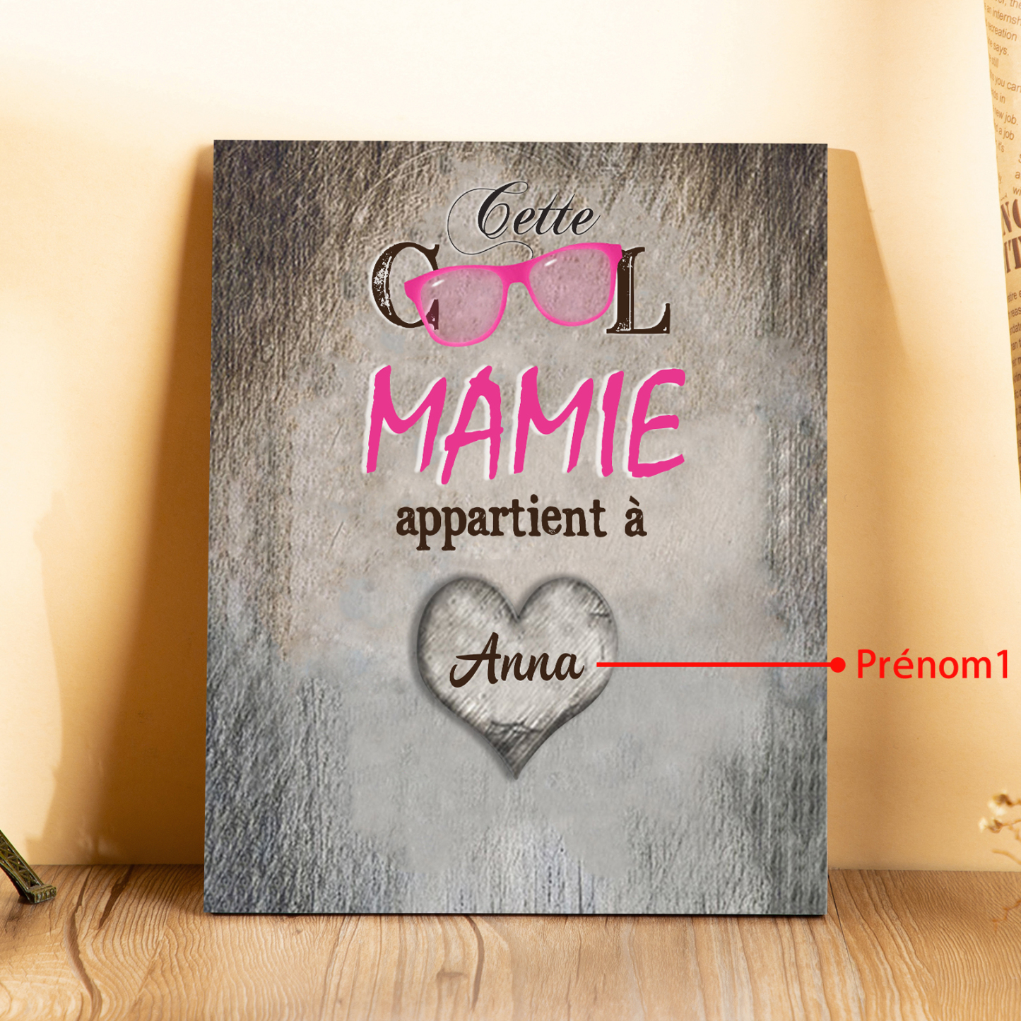 À ma Mamie - Cadre en Bois 1 Prénom Personnalisé cadeau pour Mamie