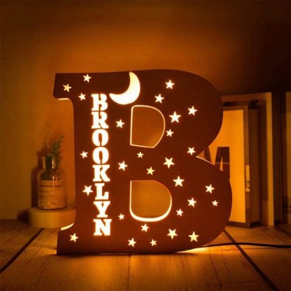 Lampe de chevet LED 26 lettres prénom personnalisé | Jessemade