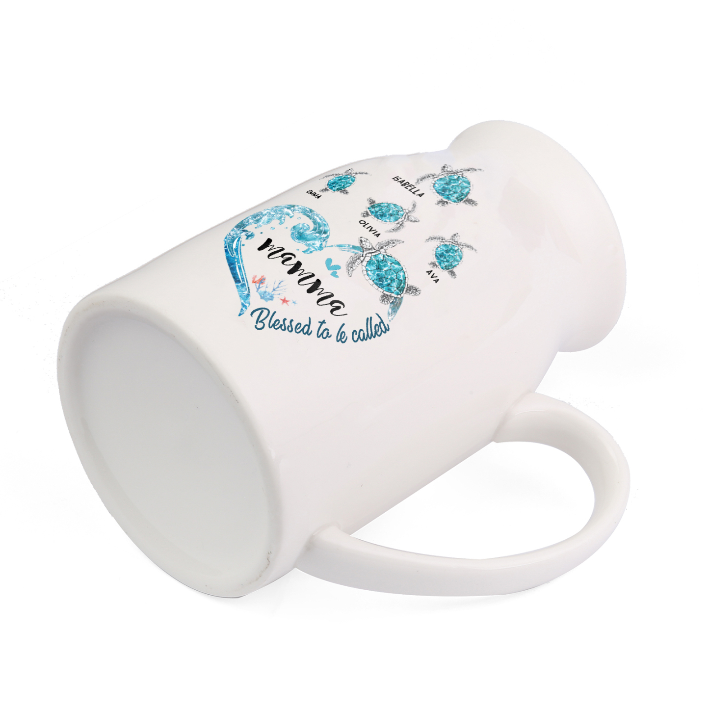 Vase à Fleurs Tortue de Mer 4 Prénoms Personnalisés avec 1 Texte Décoration de la Maison