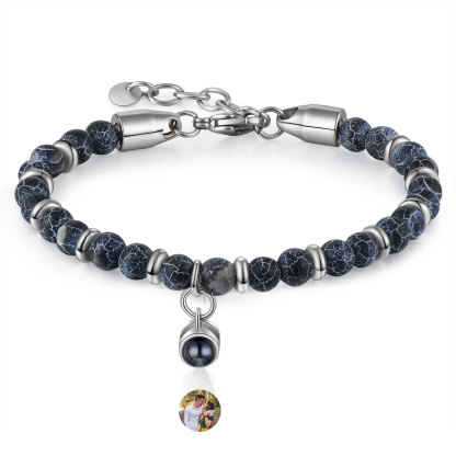 Bracelet Homme Projection de Pierres Photo Personnalisée