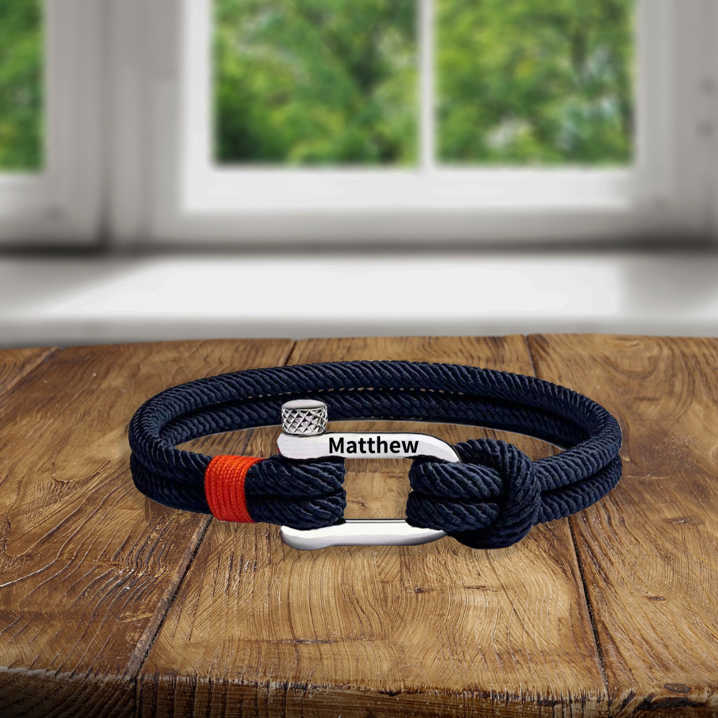 Bracelet Corde tressée 1 Prénom Personnalisé Boucle en fer à cheval pour Homme