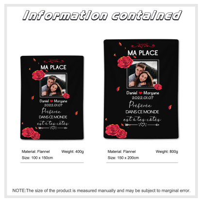 Couverture Plaids Polaire Prénom et Photo Personnalisés avec Texte | Jessemade