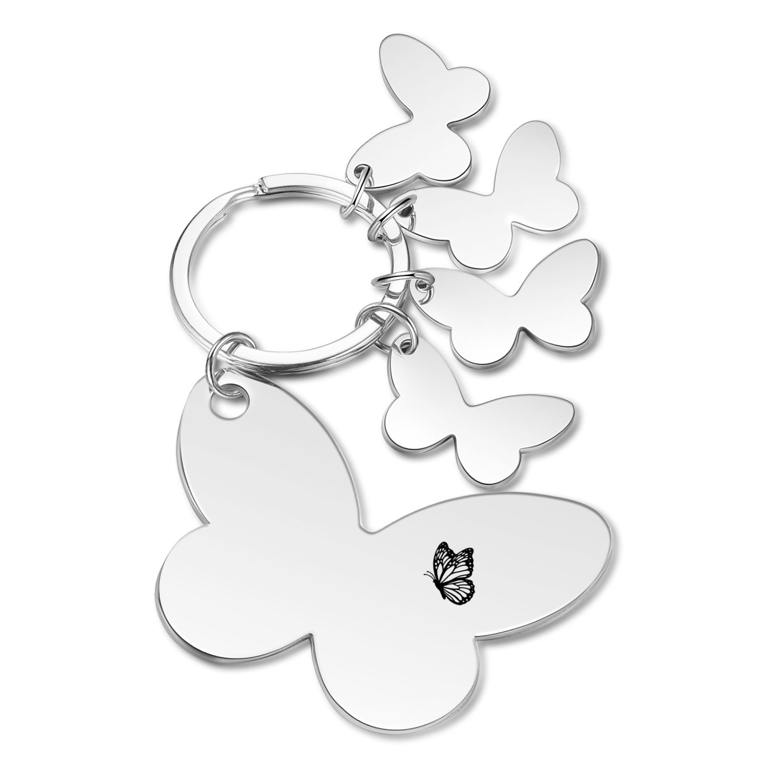 À Maman/Mamie - Porte-Clés Papillon 4 Prénoms Personnalisés avec Texte 