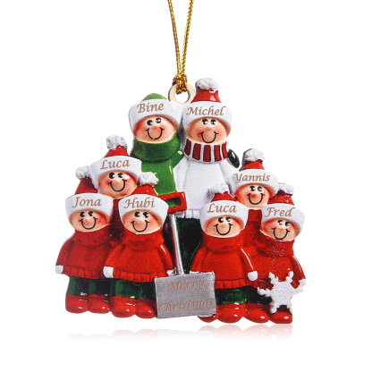 Décoration Sapin Noël Poupée 8 Prénoms Personnalisés avec Texte