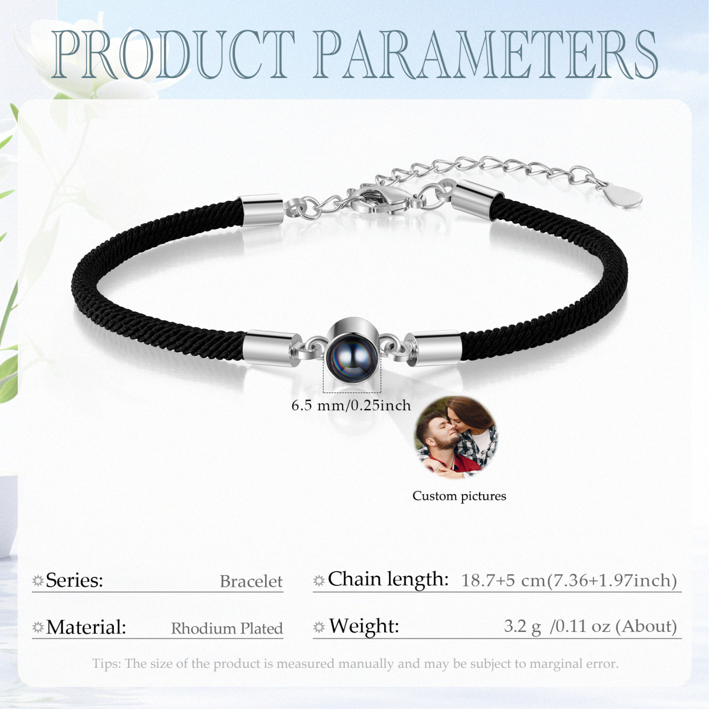 Bracelet de Projection Photo Personnalisée Bracelet Couples