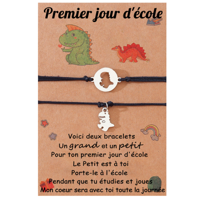 2PCS Bracelet en Commun Dinosaure Cadeau Rentrée Scolaire Premier jour