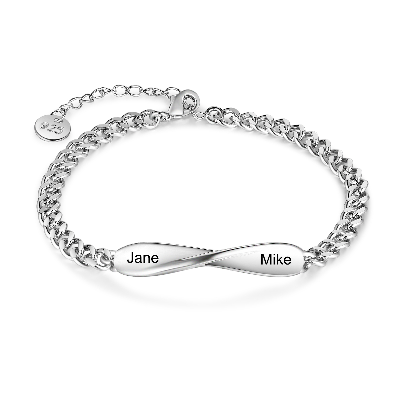 Bracelet couple 2PCS avec 2 Prénoms Personnalisé bracelet en commun