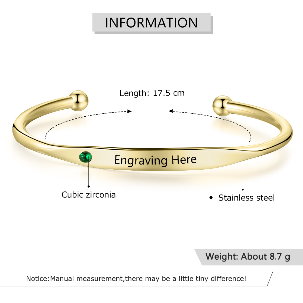 Bracelet prénom 1 Pierre de Naissance