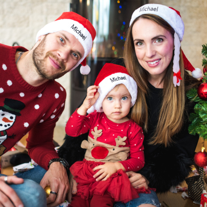 Chapeau de Noël 1 Prénom Personnalisé pour famille