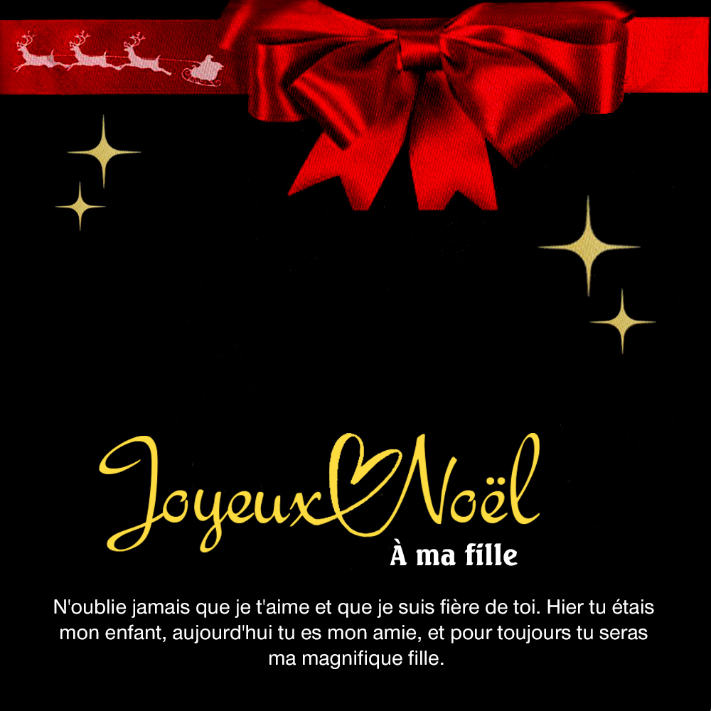Jessemade FR À ma Fille-Carte de Noël avec coffre cadeau