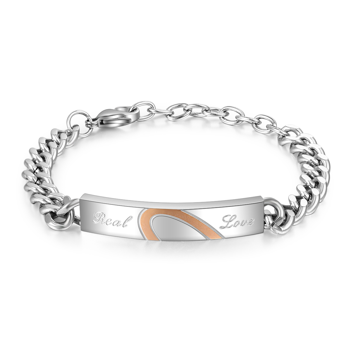 2PCS Bracelets Couple 2 Textes Personnalisés Bracelet en Commun｜Jessemade