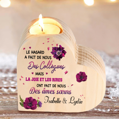 Jessemade FR À Ma Collègue
- Bougeoir en Bois sans bougie 2 Prénoms Personnalisé