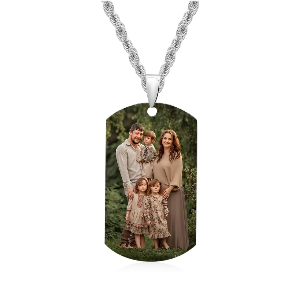 Collier Lettre 1 Prénom et Lettre Personnalisés avec Photo pour Homme|Jessemade