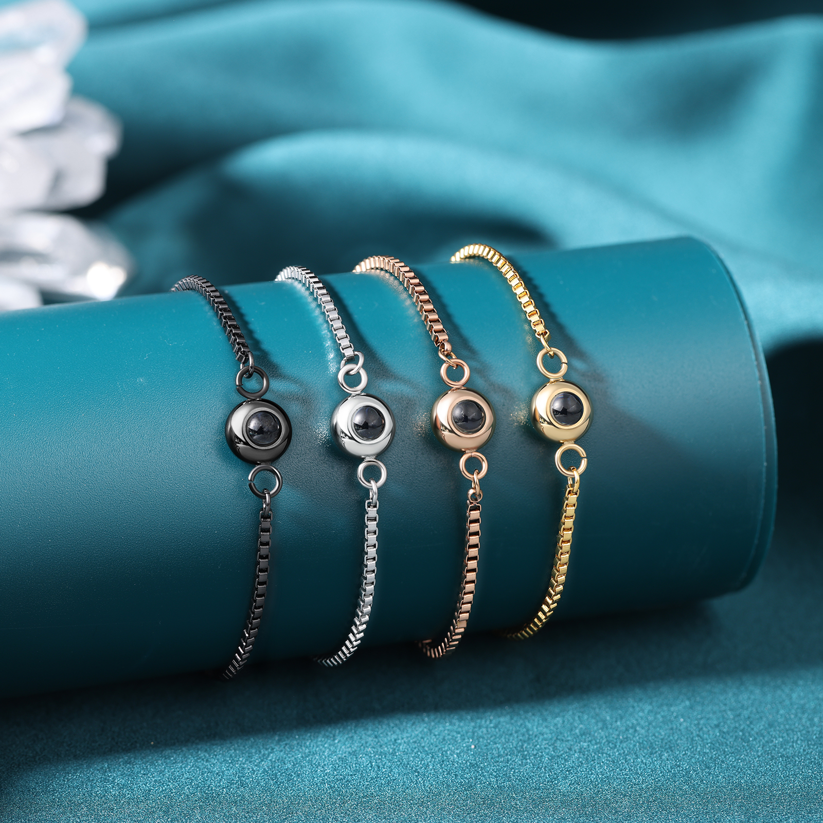 Bracelet Projection de Pierre avec Photo Personnalisée pour couple