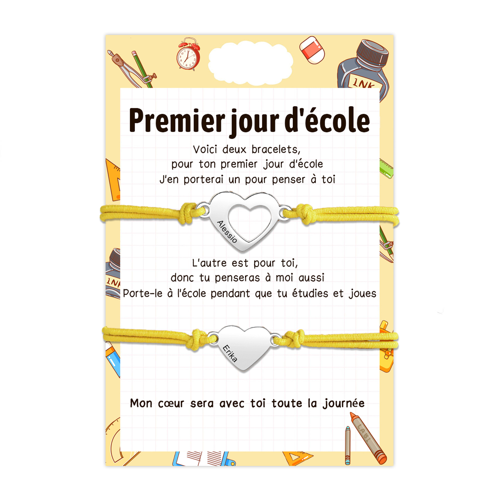 SHOWHEEL 2 Pcs Bracelets pour la Rentrée des Classes,Bracelet d'écolier,Cadeau pour Garçon Fille,Cadeau d'école,Bracelet Réglable,Cadeau de Rentrée Scolaire (Ange