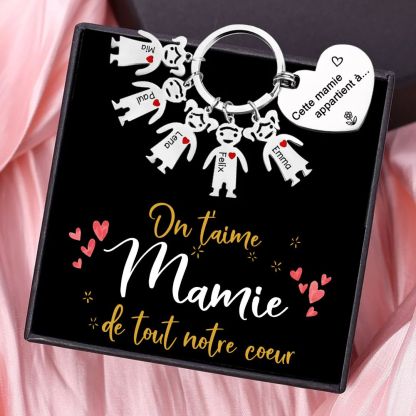 À Ma Mamie - 1-5 Noms Porte-Clés Personnalisés Avec Breloques Enfants
